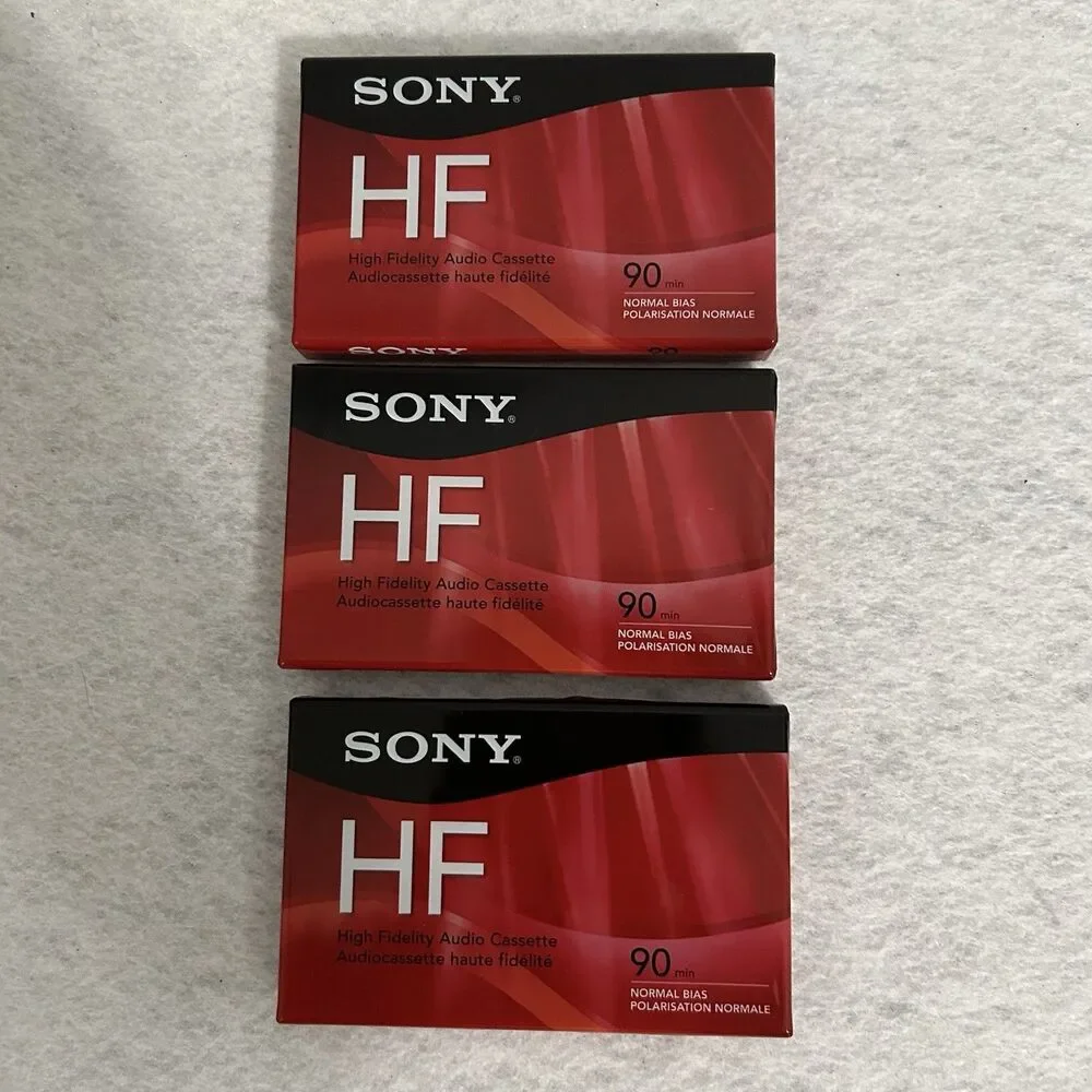 Sony HF 90 minute Audio Cassettes NEW UNOPENED Lot Of 3 Normal bias Blank Sealed